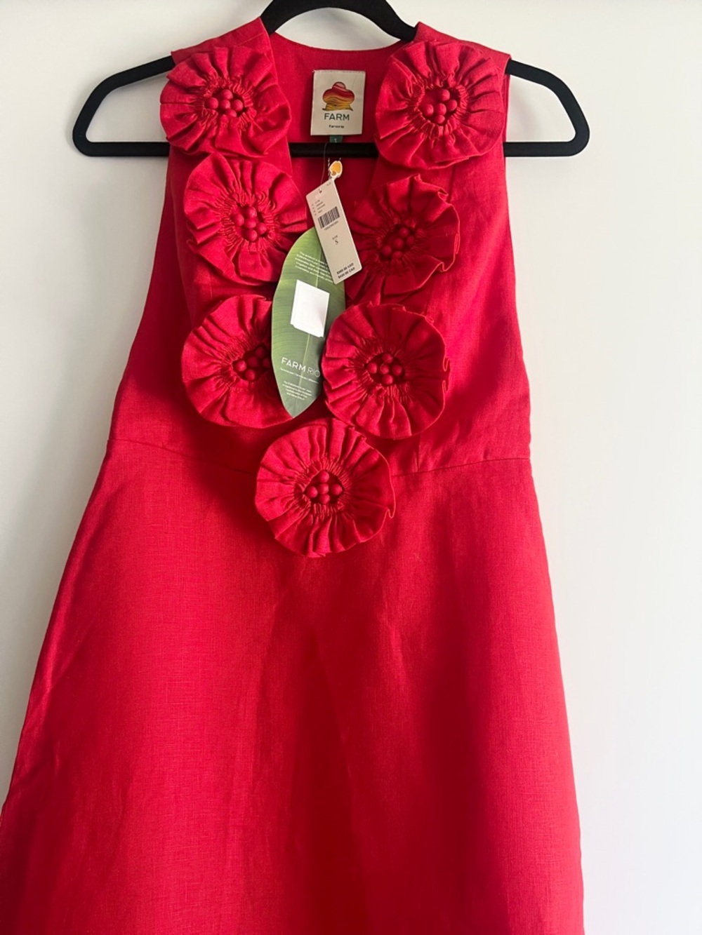 FARM Rio Red 3D Flower Maxi Dress Size Small NWT - Picture 9 of 16